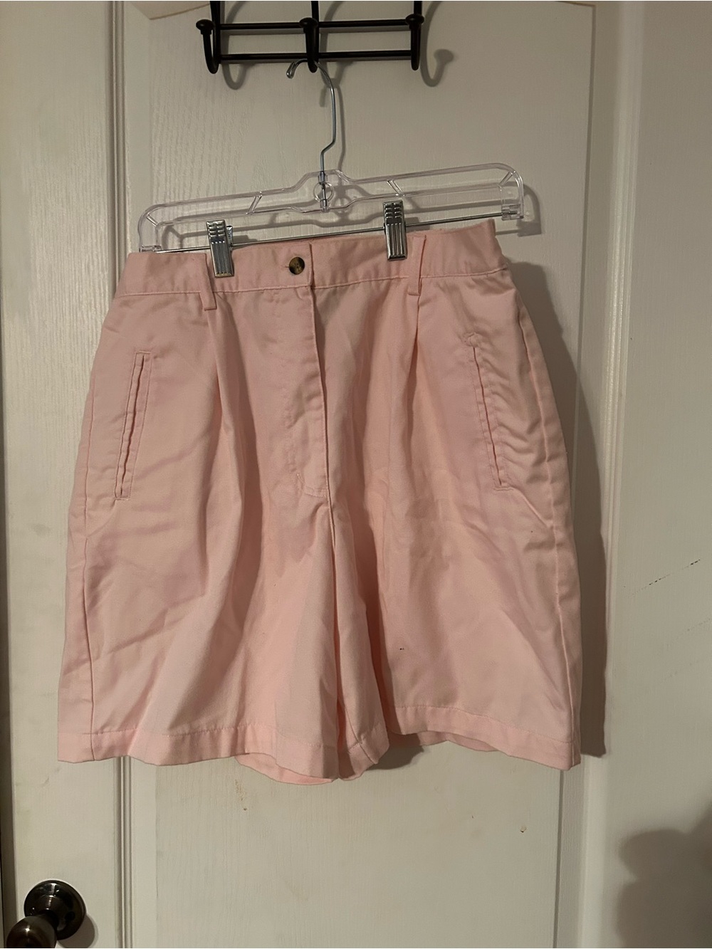 High-Waist Light Pink Tailored Bermudas